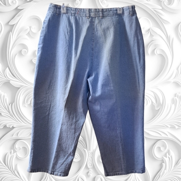 Vintage Gloria Vanderbilt Cropped Light Faded Denim Jeans Size 14 - Picture 4 of 4